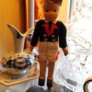 Toy Doll- Wooden Dutch Costumed Boy